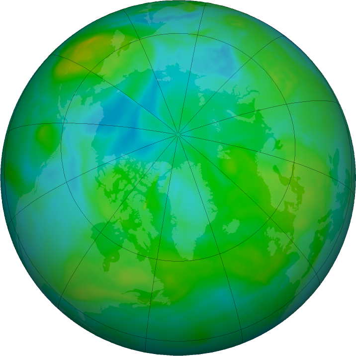 Arctic ozone map for 03 August 2021